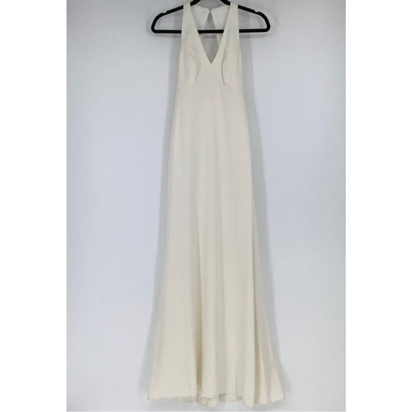 NEW Dessy Collection Size 00 Halter Front Open Back Dress Ivory $263 msrp I24-18 - Picture 3 of 10